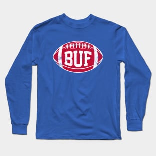 BUF Retro Football - Blue Long Sleeve T-Shirt